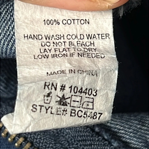 JOA Los Angeles Womens Strapless Blue Denim Jumpsuit  Wide Leg Cropped Frayed XS - Picture 9 of 11